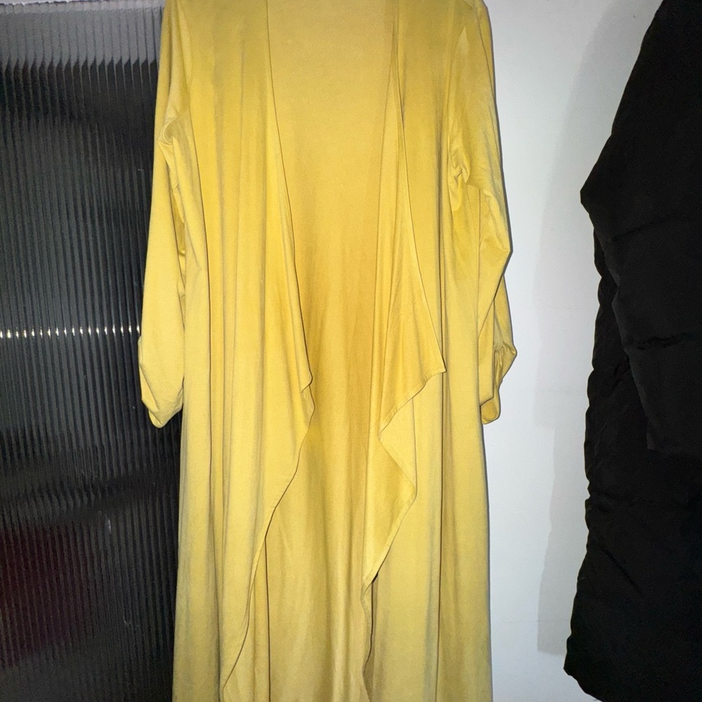 Tahari mustard Open Front Cardigan/Duster